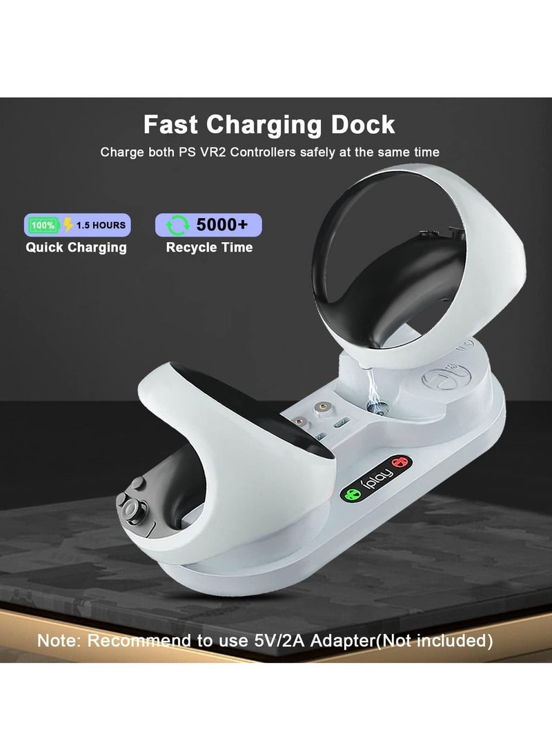 SYOSI - PSVR 2 Charging Station, Dual Fast Charging Dock for Playstation VR2 Sense Controller with Led Indicator PS VR2 Charging Stand for PS5 VR2 Accessories with 4 Type-C Magnetic Clasp Type-C Cable - Image 1