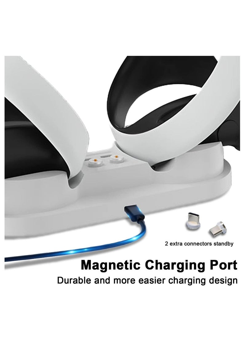 SYOSI - PSVR 2 Charging Station, Dual Fast Charging Dock for Playstation VR2 Sense Controller with Led Indicator PS VR2 Charging Stand for PS5 VR2 Accessories with 4 Type-C Magnetic Clasp Type-C Cable - Image 1