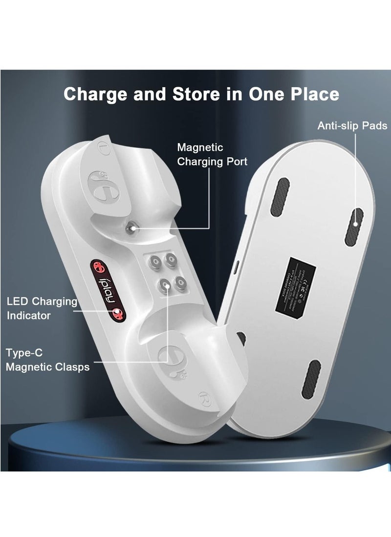 SYOSI - PSVR 2 Charging Station, Dual Fast Charging Dock for Playstation VR2 Sense Controller with Led Indicator PS VR2 Charging Stand for PS5 VR2 Accessories with 4 Type-C Magnetic Clasp Type-C Cable - Image 1