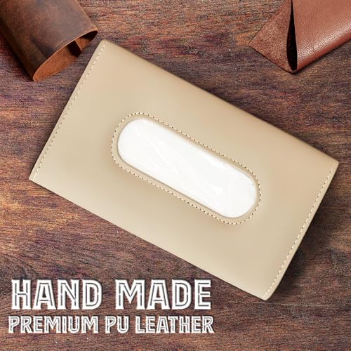 AUTOGUYS Car Tissue Holder for Visor and Dashboard - Interior Accessories, Sun Visor Tissue Holder, Stylish Car Decor (Beige) - Image 5
