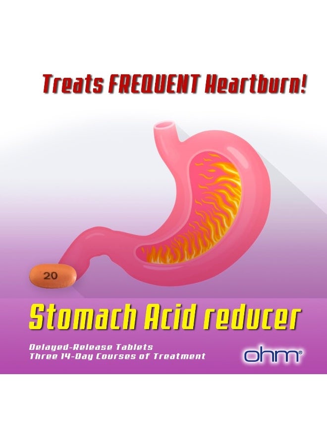 Ohm - Ohm Omeprazole Tablets, Delayed-Release Tablets, 20mg Acid Reducer, 42 Tablets - Image 1
