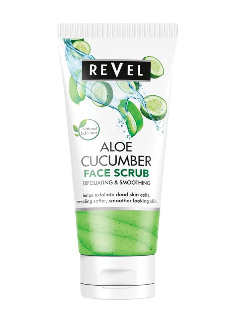 Revel Revel Beauty Care Aloe Vera & Cucumber Face Scrub For Men & Women 150ml, Fruits Scrubber, Exfoliating, Help To Hydrate & Soothe Skin, Revitalized,Refreshed, Radiant Complexion, Skin Care