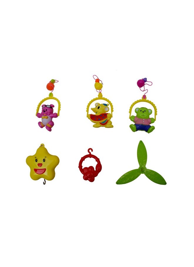 Vibgyor Vibes Vibgyor Vibes; 5 PCS Lovely Colourful Musical Hanging Rattle Toys With Hanging Cartoons For Toddlers/Babies/Infants/Newborns, Multicolor  - Image 3
