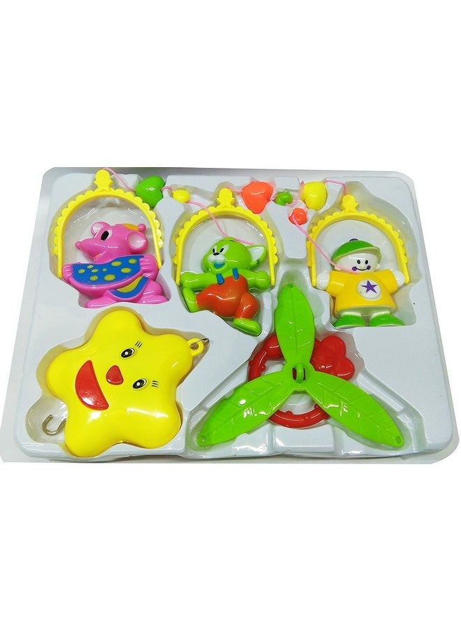 Vibgyor Vibes Vibgyor Vibes; 5 PCS Lovely Colourful Musical Hanging Rattle Toys With Hanging Cartoons For Toddlers/Babies/Infants/Newborns, Multicolor  - Image 5