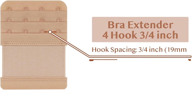 SAMGU Store Women's Bra Extenders 2 Hook / 3 Hook / 4 Hook / 5 Hook / 6 Hook, Soft Stretchy Back Bra Extension Strap - Image 2