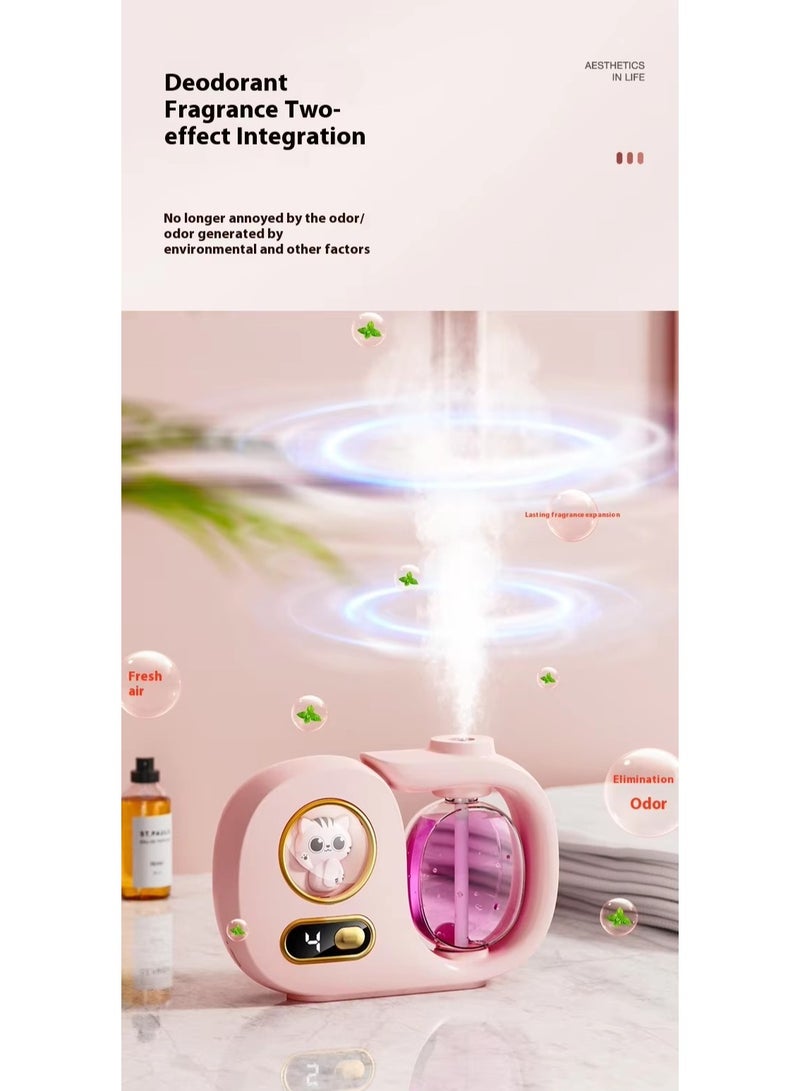Automatic Digital Aroma Diffuser – 5th Gen Nano Ultrasonic Scent Diffuser for Home, Bedroom, Bathroom, Hotel – No-Leak Design, USB Rechargeable, Silent Operation, Multiple Scent Modes – Lasts Up to 60 Days, No Oil Included (Pink) - Image 5
