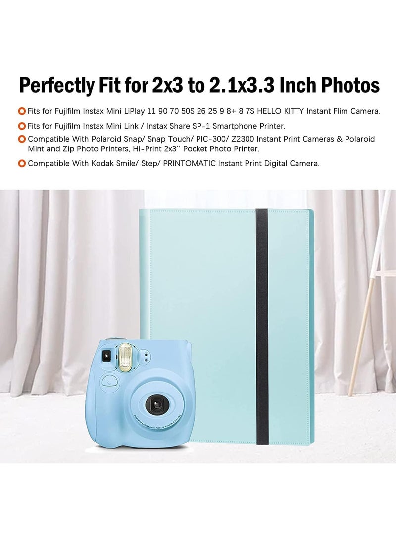 VKL 432 Pockets Mini Photo Album Compatible for Fujifilm Instax Mini 12 11 9 90 8+ 8 7S 40 26 25 EVO LiPlay Instant Camera/Mini Link SP-1 Printer/Z2300/ PIC-300 Polaroid Pictures (Blue) - Image 3