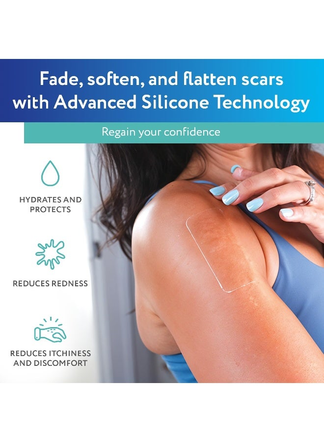 ScarAway Advanced Clear Silicone Scar Sheets Medical Grade Silicone Strips 15 x 3 Scar Treatment and Prevention for Surgical Burn Body Hypertrophic Keloid Scar Treatment 6 Clear Sheets - Image 2