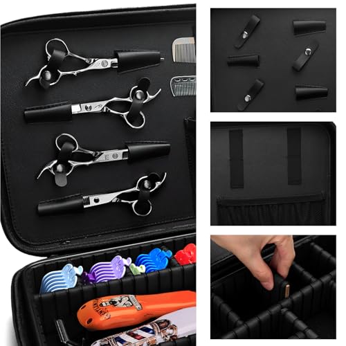 ZIBARBER Barber Carrying Case,Barber Case, Stylist Tool Box Professional Salon Hair Cutting Grooming Kit Storage Organizer for Clippers, Scissors, Barber Supplies(Large) - Image 3