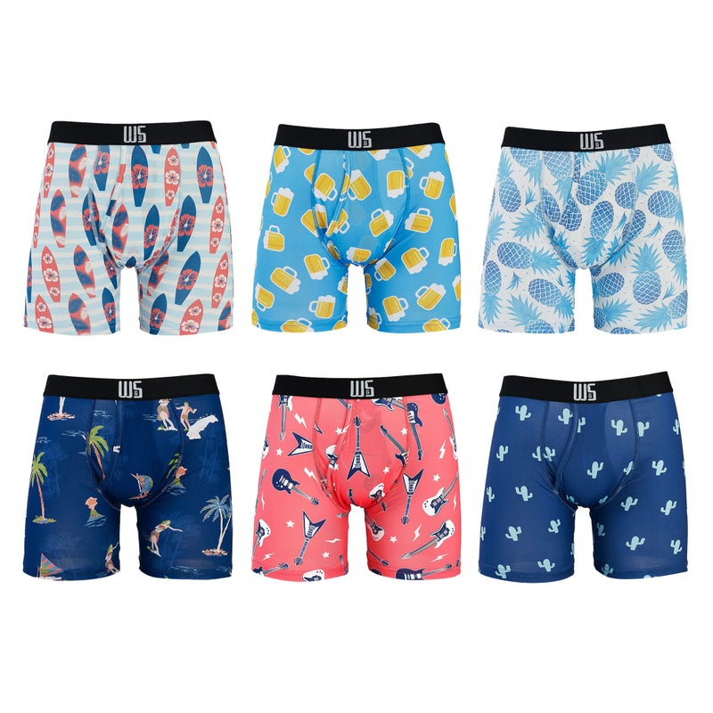 Warriors Scholars Boxer Briefs For Men Pack Of 6 Ultra Soft Breathable Quick Dry MoistureWicking Mens Underwear 428F L