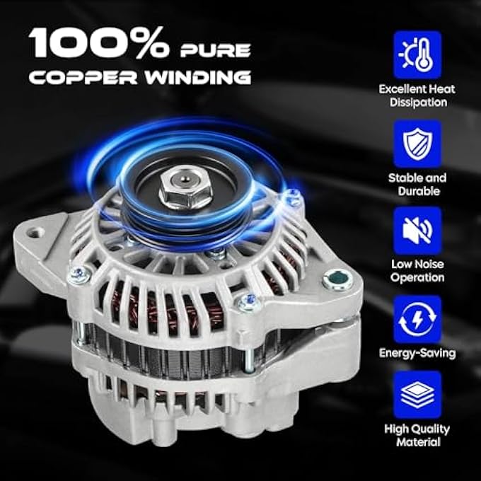 SEHNSUCHT 13649 New Alternator 1.6 1.6L for Honda Civic 1996-2000, for Civic Del Sol 1996-1997, Replaces AMT0091, 31100-P2E-A01, 31100-P2E-A02, 31100-PEJ-004, 113035, A5TA0991, A5TA5491, 400-48125 - Image 3