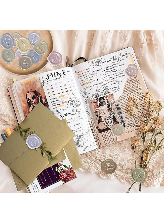 إيروريكس 108 قطعة من ملصقات ختم الشمع لدعوات الزفاف، ملصقات ختم المغلف ذاتية اللصق، جاهزة للاستخدام في أعياد الميلاد، ملصقات ختم الشمع المنقوشة بتصميم نباتي زهري لسجلات القصاصات - Image 4