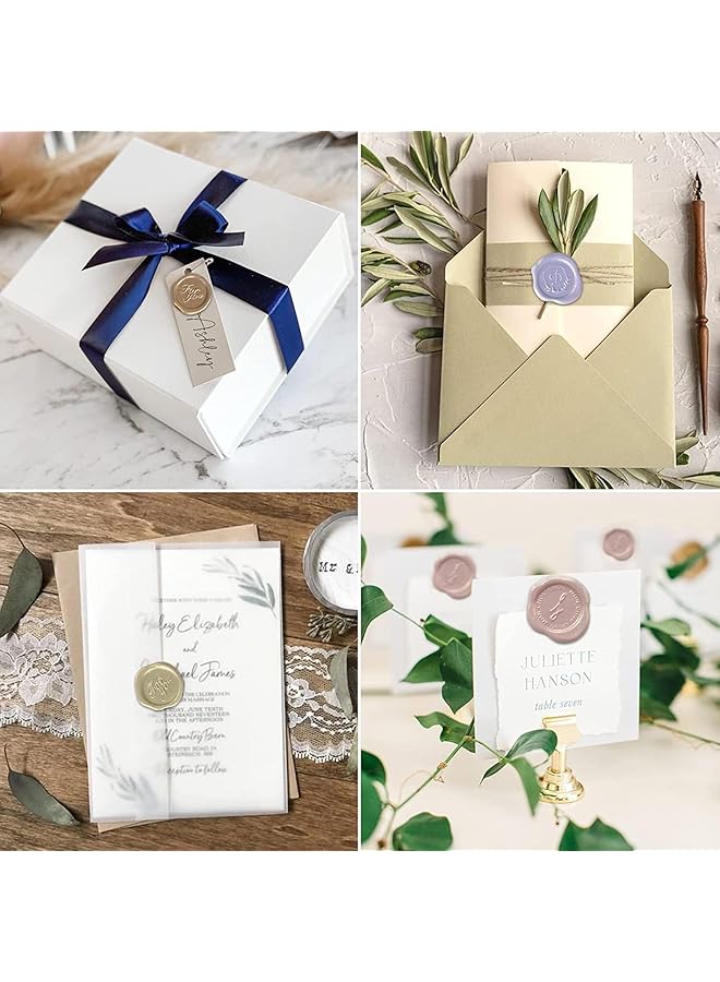 إيروريكس 108 قطعة من ملصقات ختم الشمع لدعوات الزفاف، ملصقات ختم المغلف ذاتية اللصق، جاهزة للاستخدام في أعياد الميلاد، ملصقات ختم الشمع المنقوشة بتصميم نباتي زهري لسجلات القصاصات - Image 5