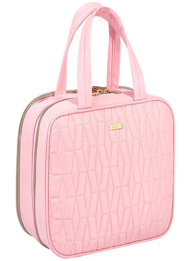 Voova Hanging Travel Toiletry Bag for Women Men, Waterproof Makeup Cosmetic Organizer Holder for Toiletries Accessories, Traveling Essentials,Shampoo,Full-Sized Container, Brushes Kit Set, Pink - Image 1