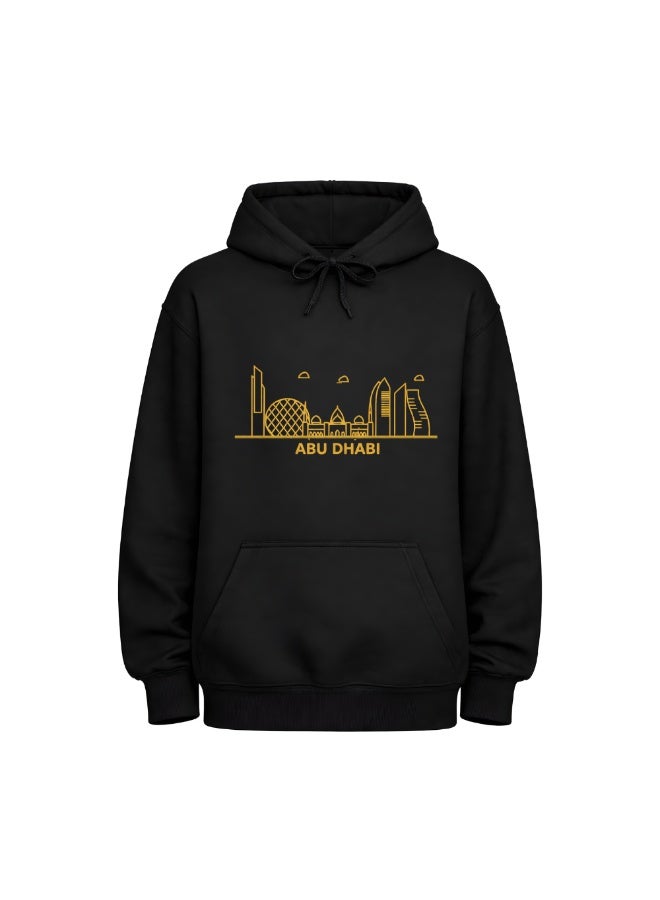 Abu Dhabi Skyline Hoodie - Soft Cotton Pullover - Casual Fashion Hoodie for Men and Women - Long Sleeve with Drawstring and Pockets - Perfect for Travel