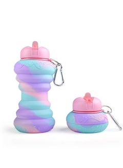  Donut Collapsible Kids Water Bottles For School Girls 20oz BPA  Free Leakproof Silicone Foldable Water Bottles for Student Toddler Sports  Travel w/ Flip Spout, Birthday Gift for Girls Pink 600ml 