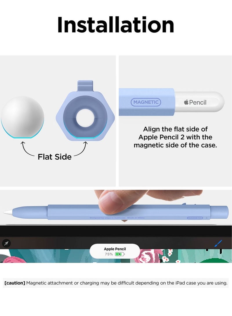 Elago Monami for Apple Pencil 2nd Generation Pencil Case Cover Sleeve, Classic Design, Compatible with Magnetic Charging and Double Tap - Viola - Image 4