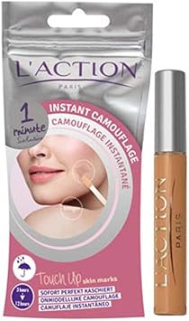L'Action Paris إخفاء العيوب الفوري من لاكشن باريس يخفي العلامات الداكنة والعيوب لمسة سريعة تخفي مظهر الشامات والندوب تغطية قابلة للبناء بيج فاتح 10 جرام - Image 1