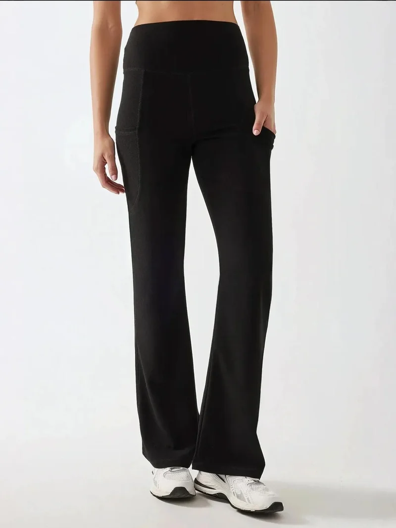 HICCUP High Waist Wide Leg Crepe Pants