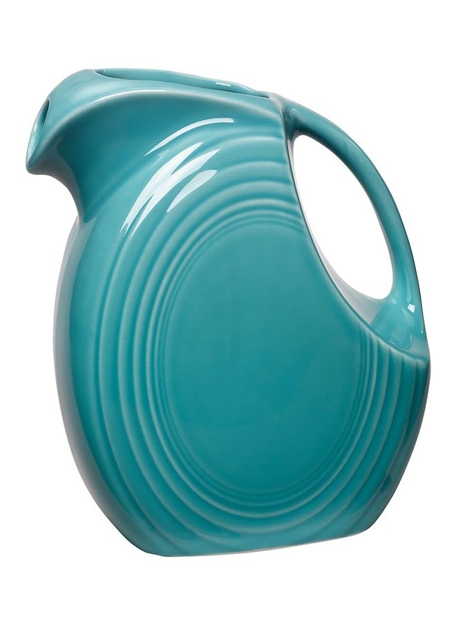 Fiesta® Large Disk Pitcher 67.25 oz – Durable Ceramic, Lead-Safe, Dishwasher/Microwave/Oven Safe – Made in USA - Turquoise - Image 1