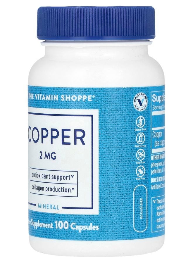 The Vitamin Shoppe نحاس 2 ملغ 100 كبسولة - Image 2