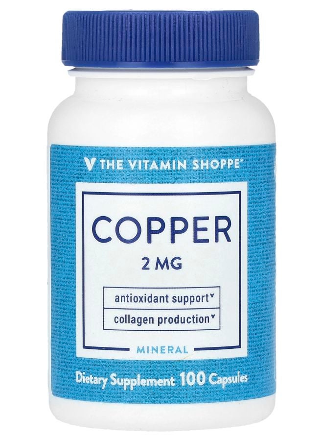 The Vitamin Shoppe نحاس 2 ملغ 100 كبسولة - Image 1