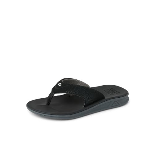 Reef Rover Mens Flip Flop, Supportive & Ultra Soft Footbed, Durable Non Marking Outsole, Black, 15 - Image 1