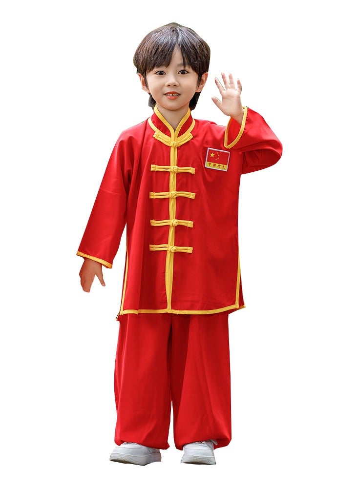 LiangSanZhi Kids Chinese Kung Fu Uniform -Costume for Boys, 2-Piece Long Sleeve Training Set (Top + Pants) for Kindergarten Activities & Cultural Shows - Image 1