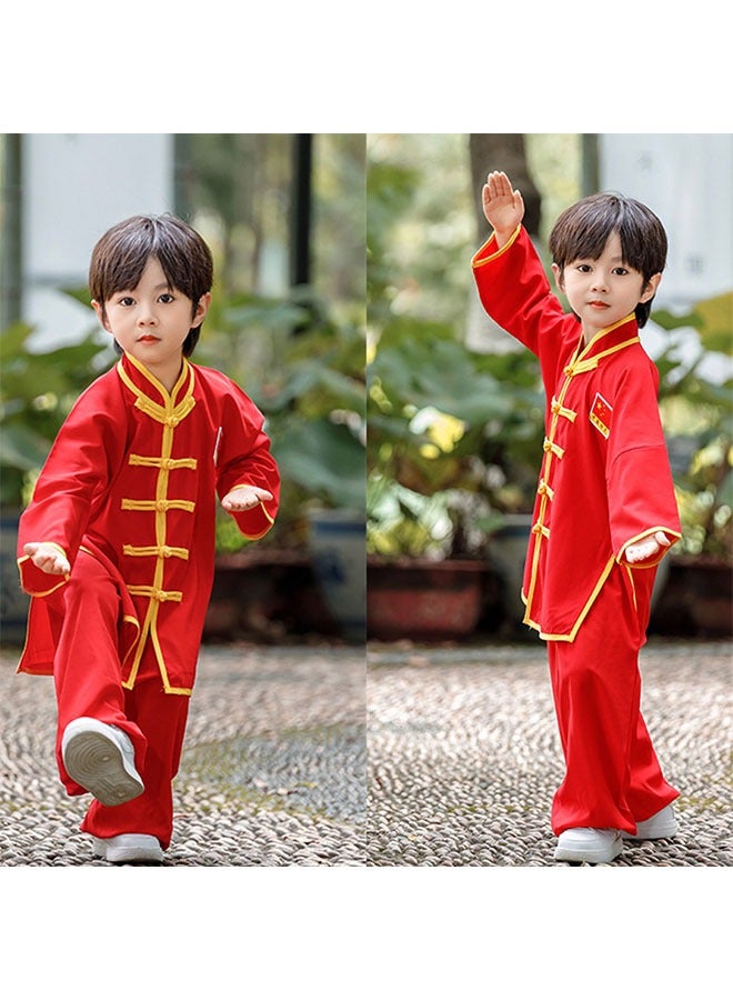 LiangSanZhi Kids Chinese Kung Fu Uniform -Costume for Boys, 2-Piece Long Sleeve Training Set (Top + Pants) for Kindergarten Activities & Cultural Shows - Image 4