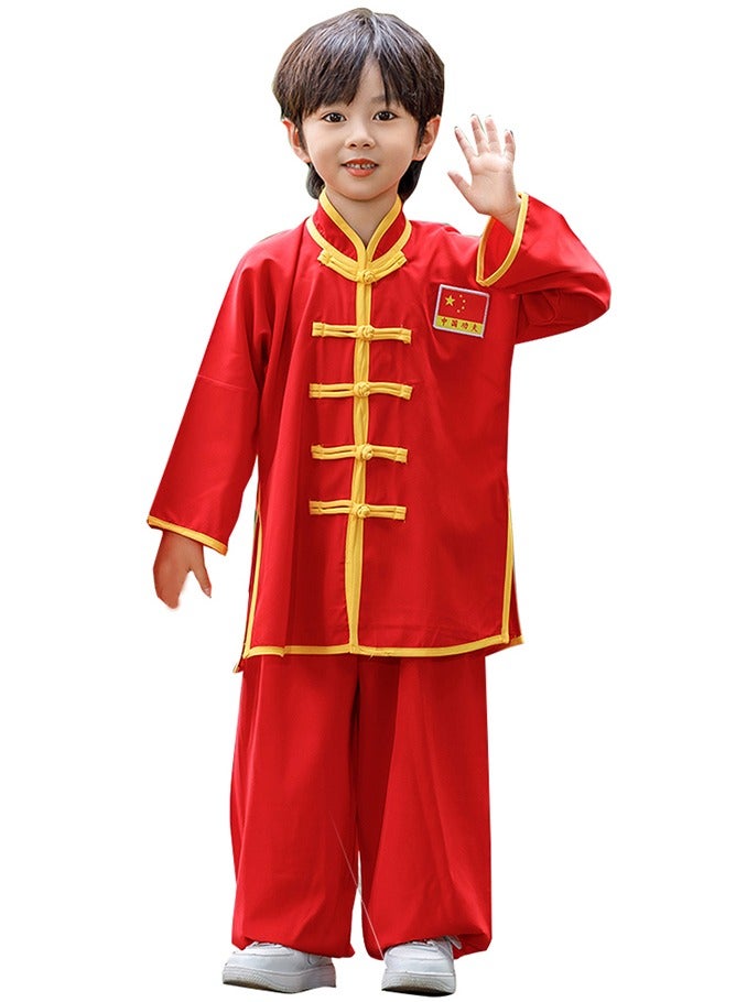 LiangSanZhi Kids Chinese Kung Fu Uniform -Costume for Boys, 2-Piece Long Sleeve Training Set (Top + Pants) for Kindergarten Activities & Cultural Shows - Image 1