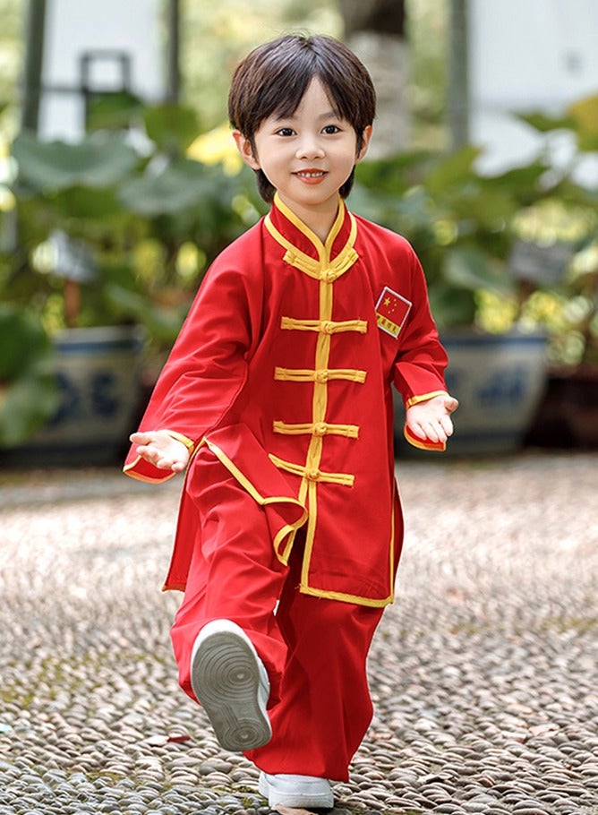 LiangSanZhi Kids Chinese Kung Fu Uniform -Costume for Boys, 2-Piece Long Sleeve Training Set (Top + Pants) for Kindergarten Activities & Cultural Shows - Image 5