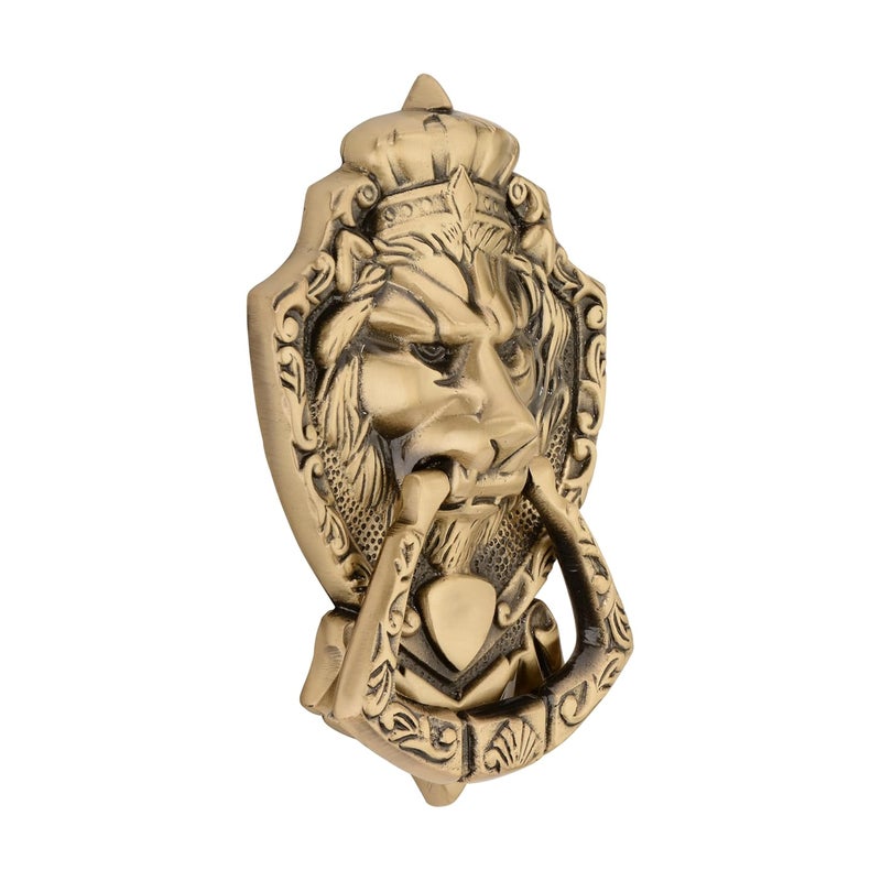 DEVDECOR Antique Brass Ring Door Knocker – Vintage Round Handle with Textured Grip for Main Door, Gate, or Cabinet – Classic Decorative Hardware (6x4 inch) - Image 3