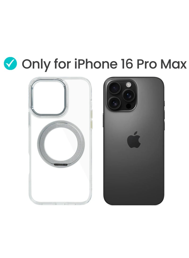 أزتك حافظة هاتف مغناطيسية لجهاز آيفون 16 برو ماكس، غطاء واقي مضاد للانزلاق والسقوط مع حامل دائري بزاوية 360° متوافق ومخصص بتقنية ماغسيف، مصممة حصريًا لجهاز آيفون 16 برو ماكس ومضادة للخدوش. - Image 2