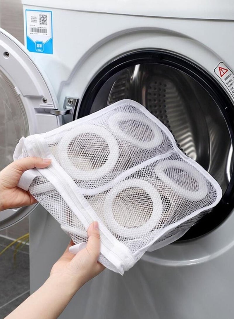 Wash Bag Mesh Laundry Bag Safely Cleans Sneakers,Shoes, Portable deformation proof shoe washing tool laundry machine protective wash bag home underwear sock shoe and personal articles washing helper  - Image 1