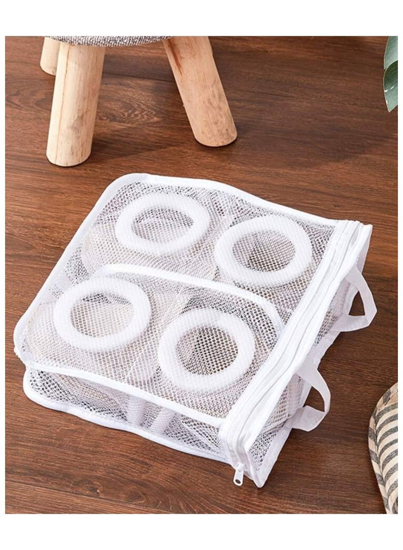 Wash Bag Mesh Laundry Bag Safely Cleans Sneakers,Shoes, Portable deformation proof shoe washing tool laundry machine protective wash bag home underwear sock shoe and personal articles washing helper  - Image 3