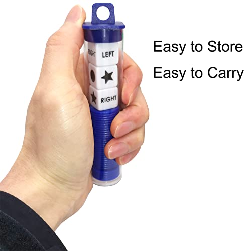 Ahoper Left Right Center Dice Game Prime Set Bundle with 3 Dices + 36 Chips. Round Tube Storage is Very Convenient for Travel. Easy to Store, Carry Around. (Blue) - Image 2