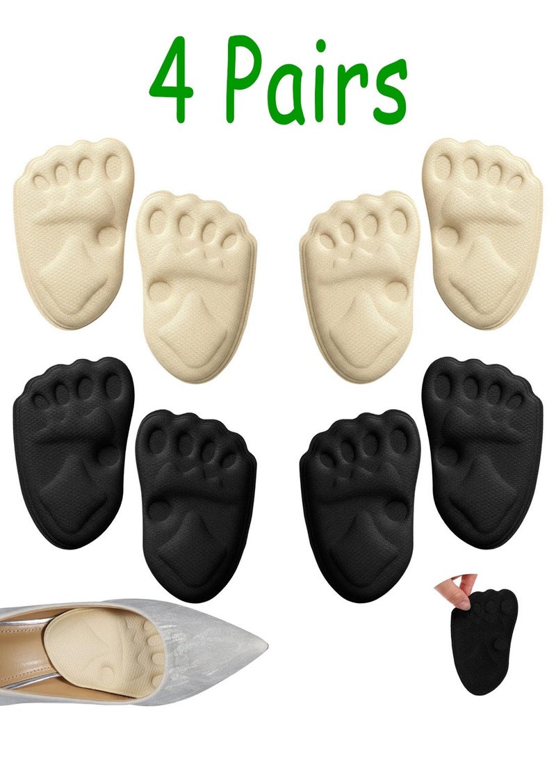 4 Pairs Women Metatarsal Shoe Inserts, Non Slip Ball of Foot Cushions, Forefoot Pain Relief Foot Pads, One Size for All Day Comfort - Image 1