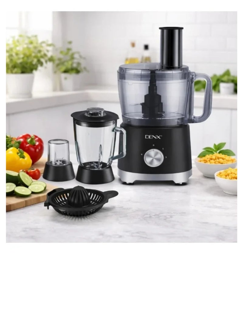 Dinex Multifunctional food processor in black, including blender, grinder and various accessories (11 in 1) - Image 3