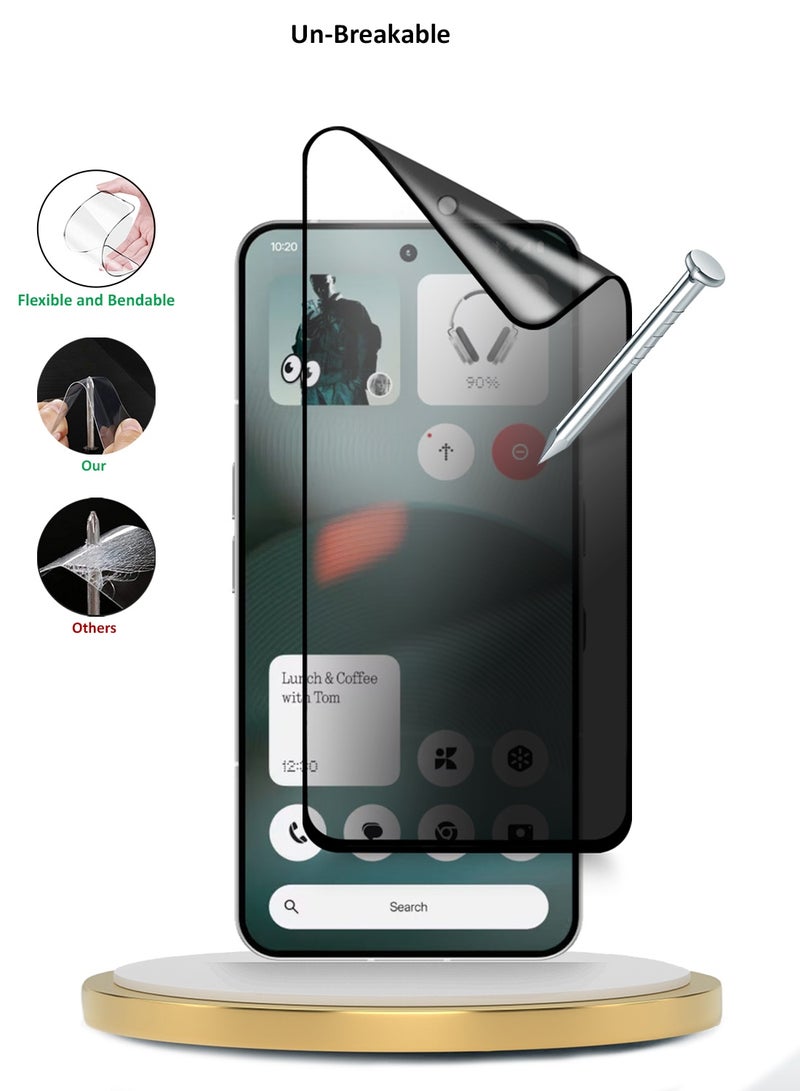 دبليو تيك حماية شاشة مرنة غير لامعة كاملة من السيليكون من نوع نانو السيراميك الخصوصي لجهاز ناثنج فون (3) 5G 2025 - شفاف/أسود - Image 3