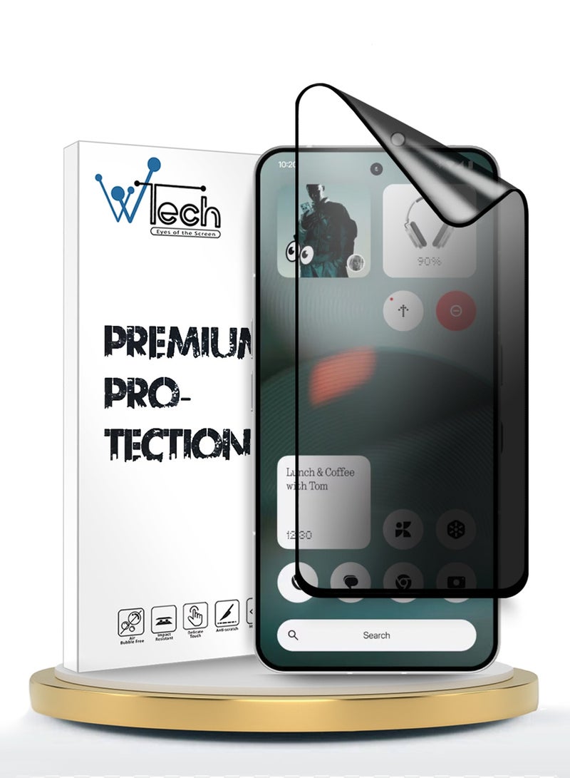 دبليو تيك حماية شاشة مرنة غير لامعة كاملة من السيليكون من نوع نانو السيراميك الخصوصي لجهاز ناثنج فون (3) 5G 2025 - شفاف/أسود - Image 1