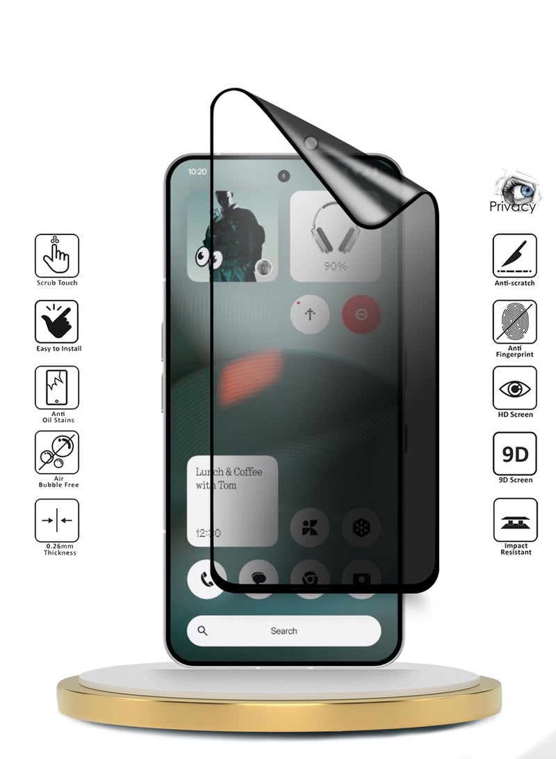 دبليو تيك حماية شاشة مرنة غير لامعة كاملة من السيليكون من نوع نانو السيراميك الخصوصي لجهاز ناثنج فون (3) 5G 2025 - شفاف/أسود - Image 2