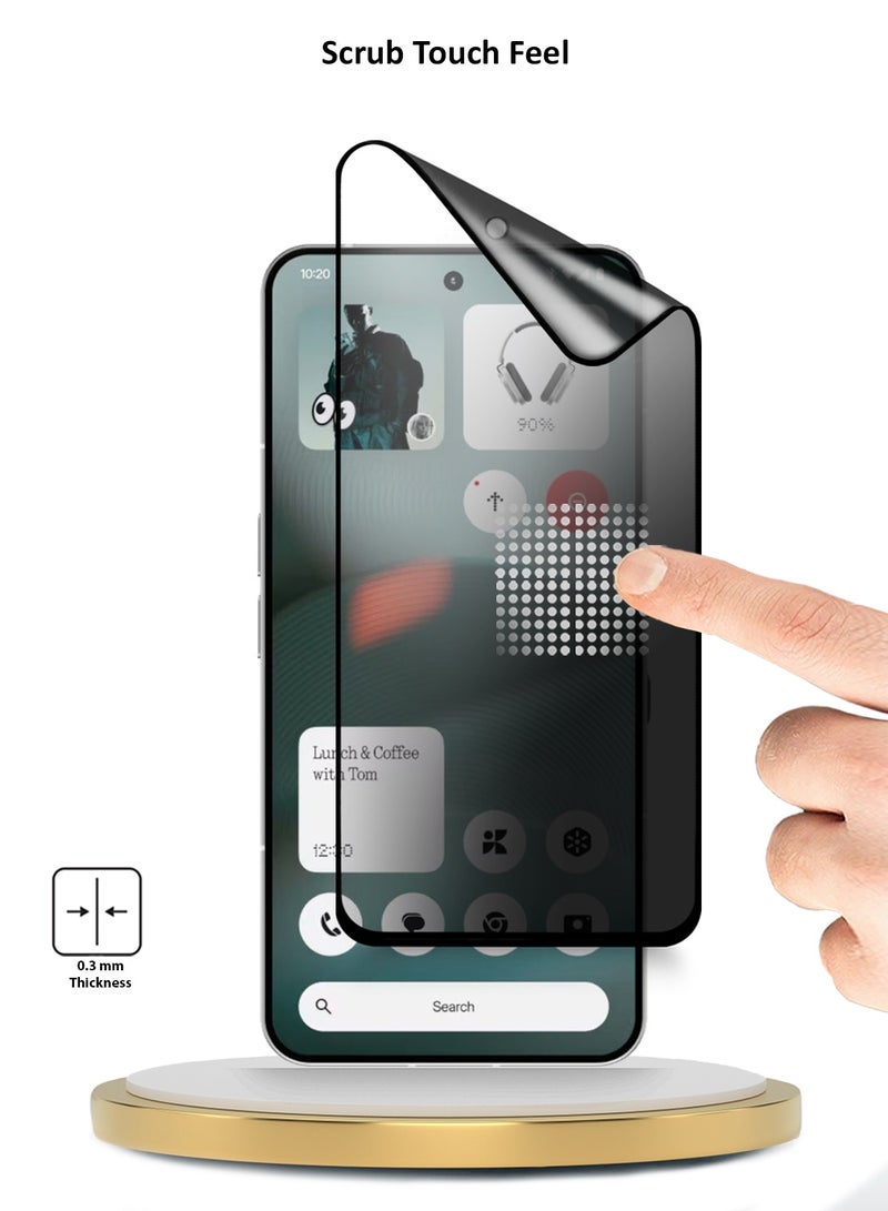 دبليو تيك حماية شاشة مرنة غير لامعة كاملة من السيليكون من نوع نانو السيراميك الخصوصي لجهاز ناثنج فون (3) 5G 2025 - شفاف/أسود - Image 4