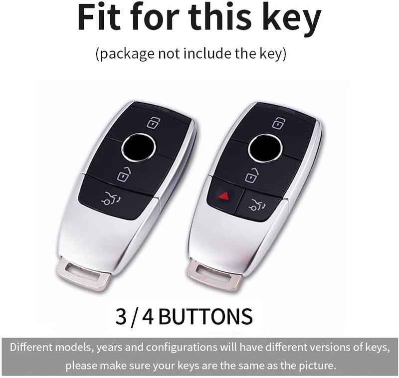 ontto Leather Key Fob Cover with Keyring for Mercedes Benz E C S GLC GLB Class - Image 2