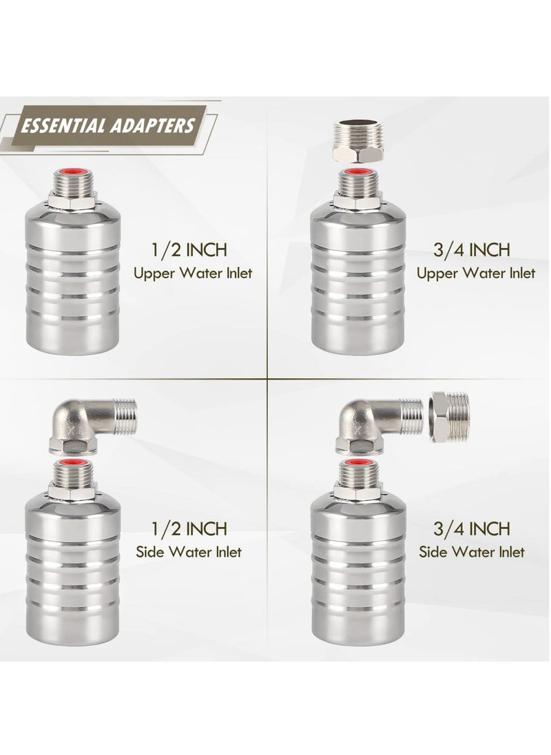 Automatic Water Level Control Float Valve, 304 Stainless Steel Mini Float Valve, Suitable for Water Trough Stock Tank Pool