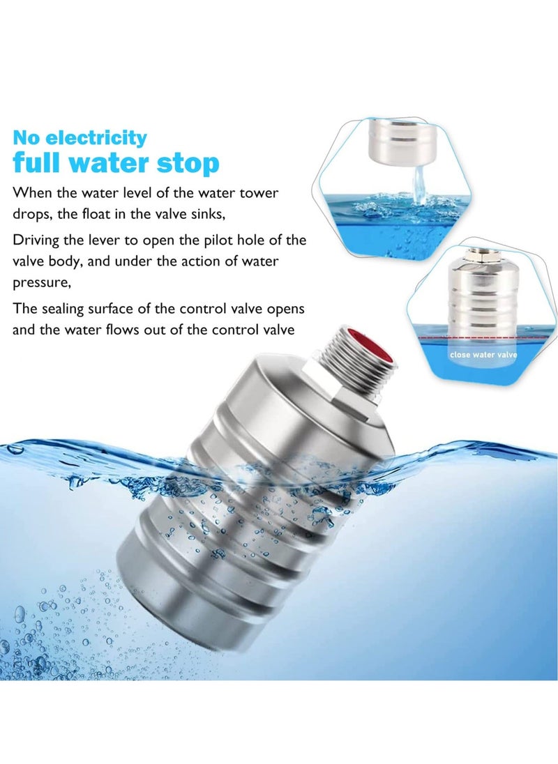 Automatic Water Level Control Float Valve, 304 Stainless Steel Mini Float Valve, Suitable for Water Trough Stock Tank Pool