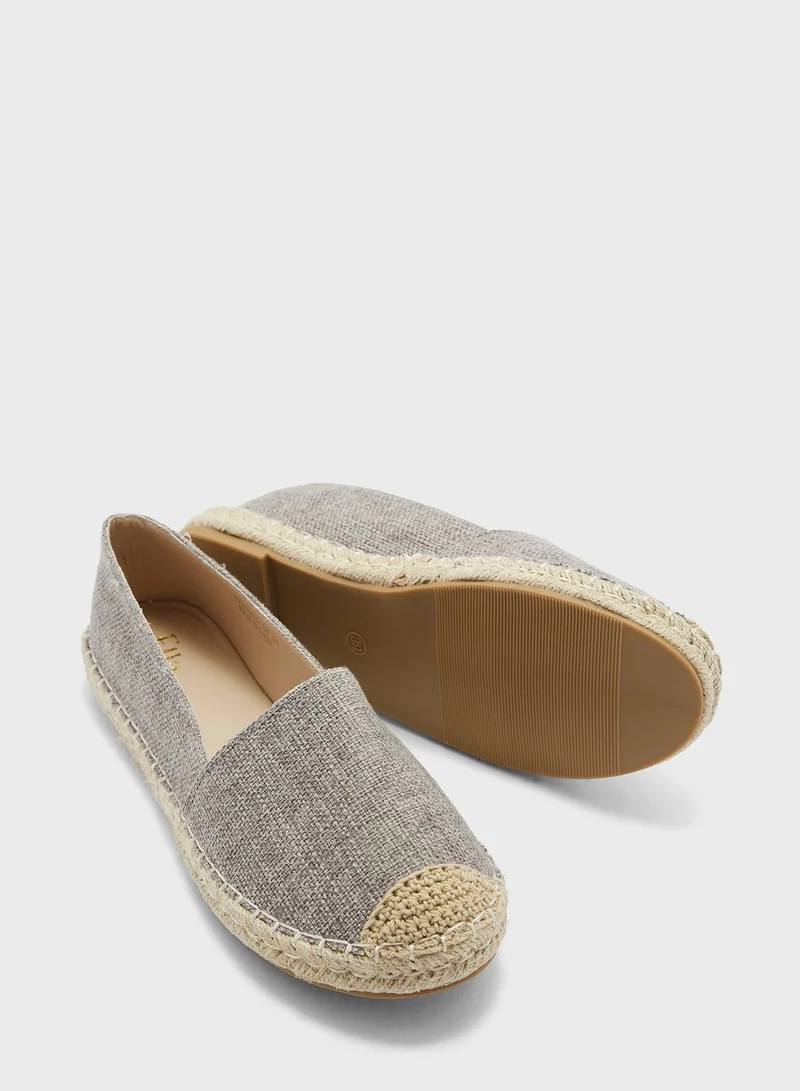 ELLA Canvas Espadrille With Toe Cap