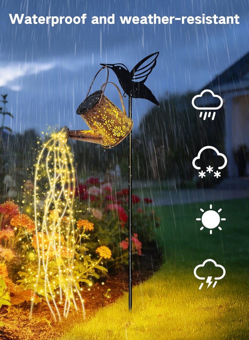 OUTON Hanging Solar Lanterns Outdoor Waterproof - Solar Lights Lanterns Hummingbird Garden Decorative Outdoor Patio Decor Solar Lantern for Outside - Outdoor Lanterns for Patio Garden Waterproof Gifts for Women Mom Family - Image 3