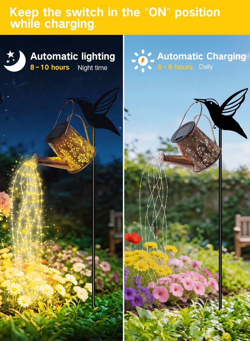 OUTON Hanging Solar Lanterns Outdoor Waterproof - Solar Lights Lanterns Hummingbird Garden Decorative Outdoor Patio Decor Solar Lantern for Outside - Outdoor Lanterns for Patio Garden Waterproof Gifts for Women Mom Family - Image 2