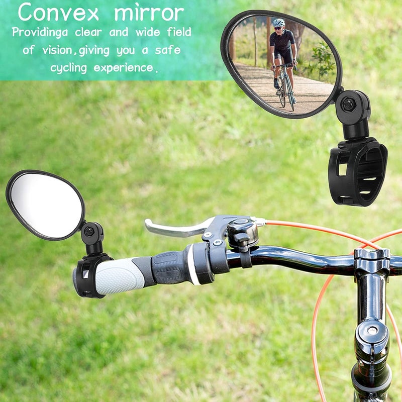 Hestya 4 Pcs Bike Mirror 360 Degree Adjustable Safe Rotatable Handlebar Mirror Bicycle Accessories Shockproof Acrylic Convex for Mountain Road Bike - Image 5