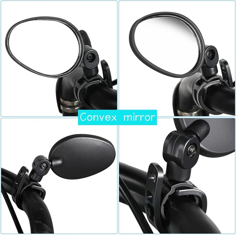 Hestya 4 Pcs Bike Mirror 360 Degree Adjustable Safe Rotatable Handlebar Mirror Bicycle Accessories Shockproof Acrylic Convex for Mountain Road Bike - Image 2